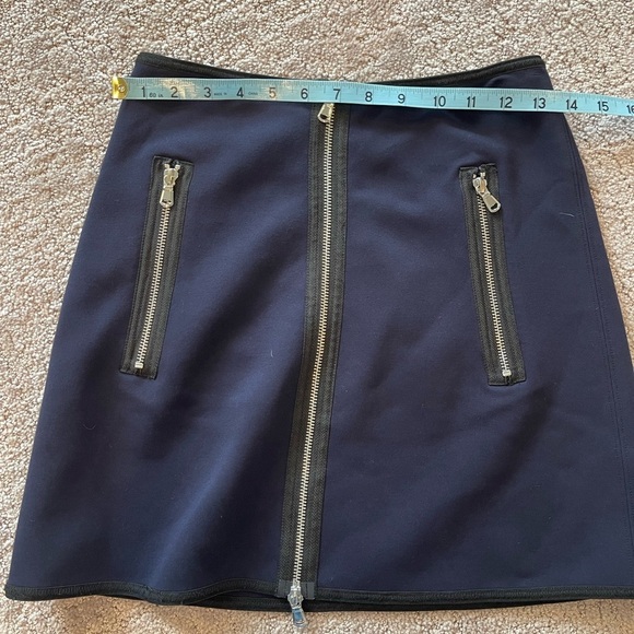 KaufmanFranco Collective Zip A Line Mini Skirt, Navy Blue With Black Trim, Sz. 2 - Picture 8 of 14